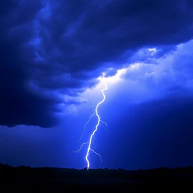 Electric Storm: Lightning Over Dark Landscape