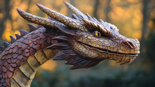 Detailed Dragon Sculpture Close-Up