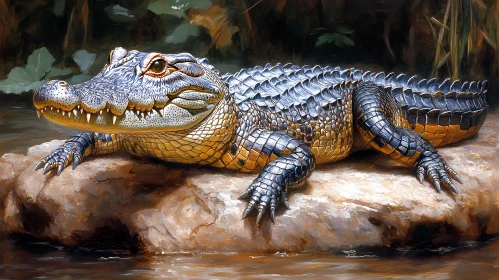Alligator Resting in Nature