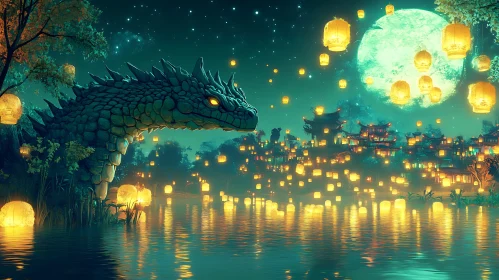 Mystical Dragon by the Lake