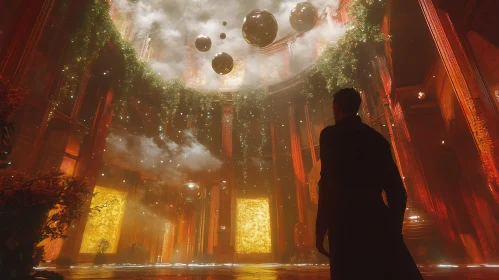Hall with Floating Orbs