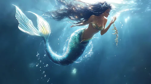 Underwater Mermaid with Necklace