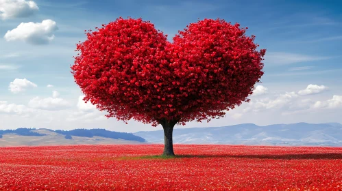 Romantic Heart Tree Landscape