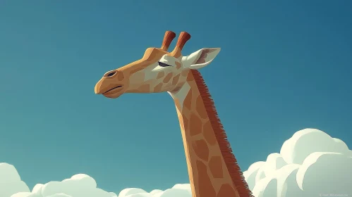 Serene Giraffe Against Clear Sky