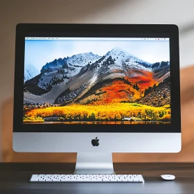iMac Displaying Mountain Landscape