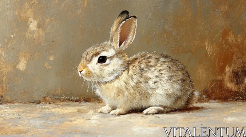 Adorable Bunny Art on Canvas AI Image