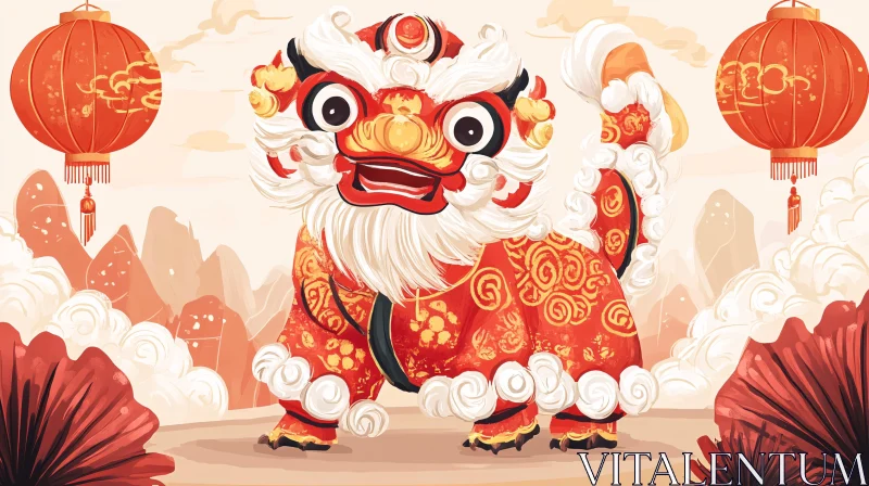 AI ART Chinese New Year Lion Dance