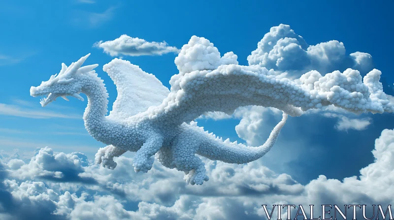 AI ART Sky Dragon Made of Clouds