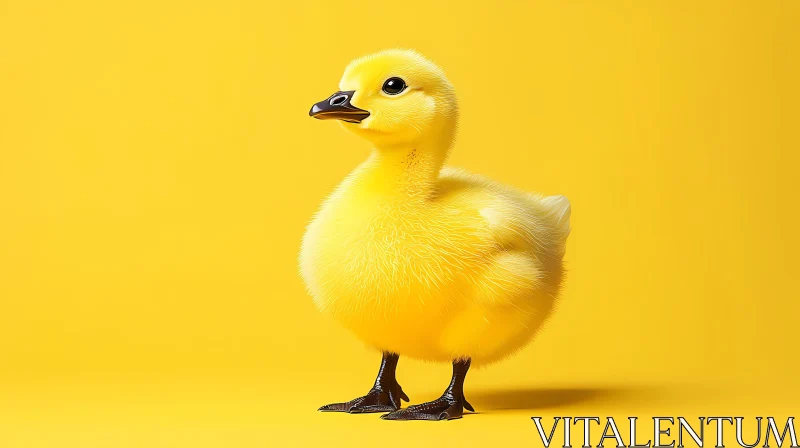 Cute Fluffy Yellow Bird Portrait AI Image