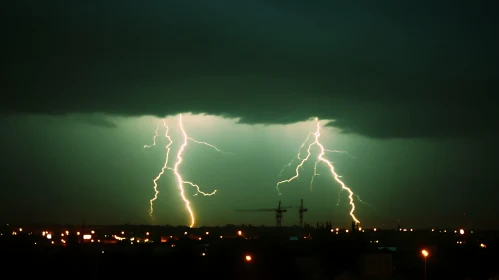 Night Storm Over the City