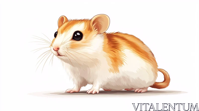 Cute Orange and White Hamster Art AI Image