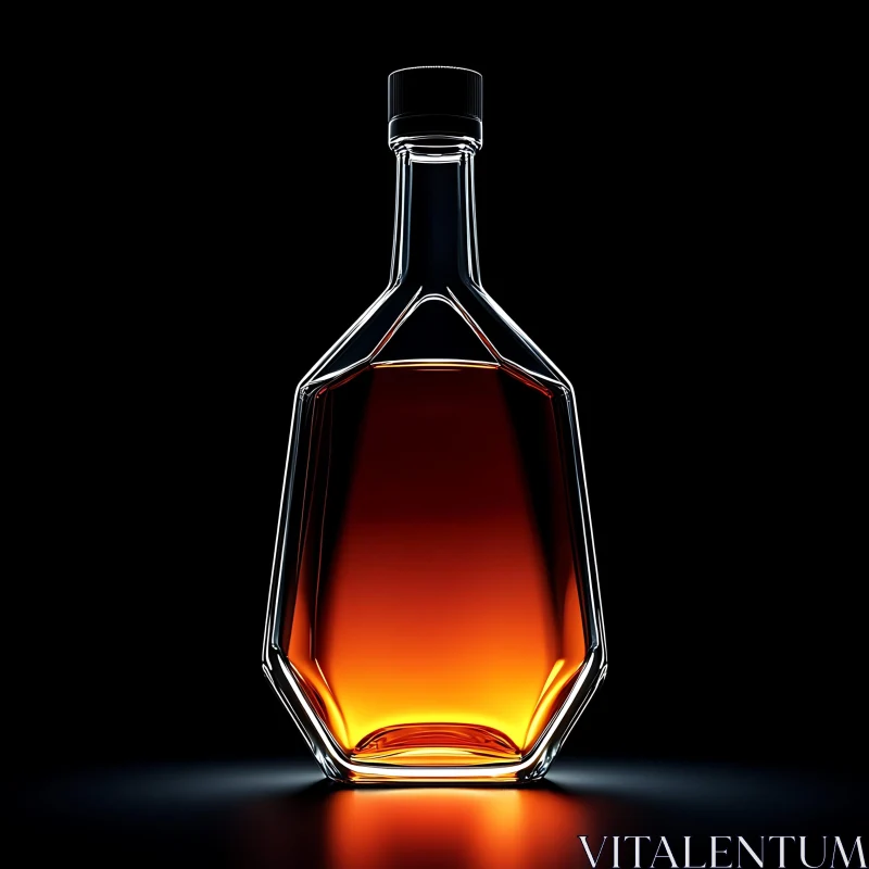 Sophisticated Glass Bottle with Amber Liquid AI Image