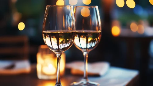 Wine Glasses with Candlelight