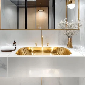 Opulent Gold and Marble Bathroom Design