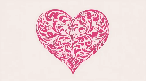 Pink Floral Heart Ornament