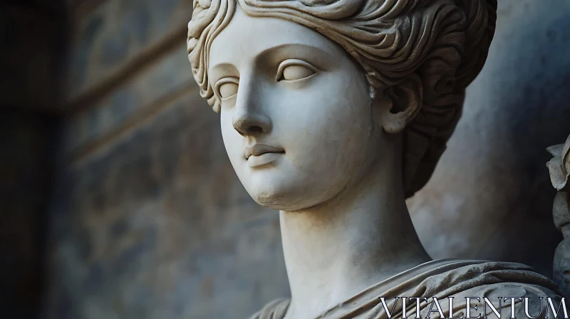 Classical Woman Sculpture Portrait AI Image