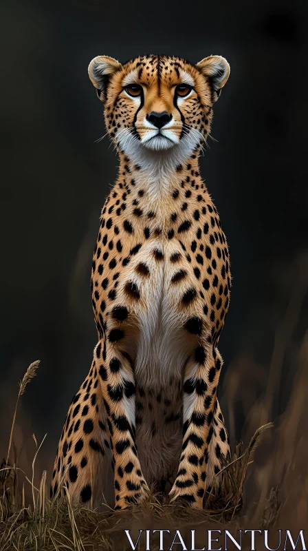 Regal Cheetah Portrait AI Image