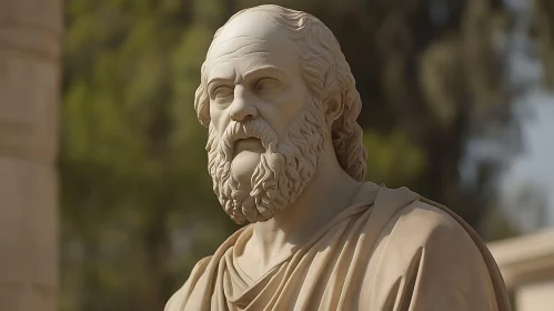 Bearded Man Stone Sculpture