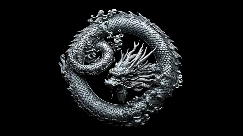 Dragon Emblem on Black Background