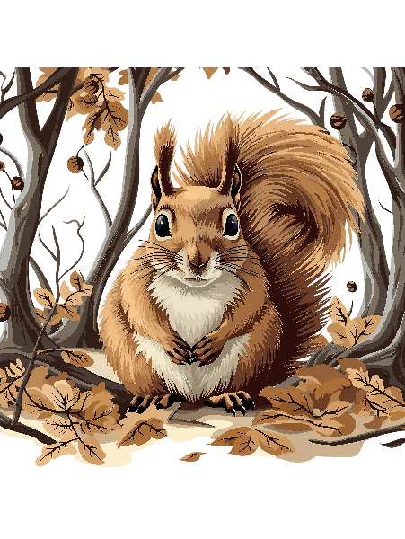 Woodland Squirrel Amidst Autumn Leaves