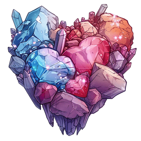 Crystalline Heart Art for Apparel POD Design