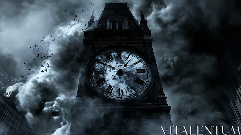 AI ART Mysterious Old Clock Tower