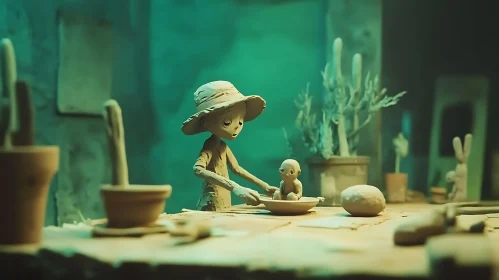 Clay Sculpture of Care