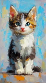 Blue-Eyed Kitten Painting