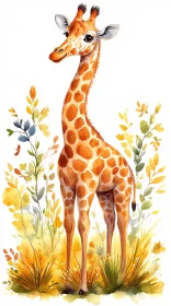 Giraffe in Watercolor