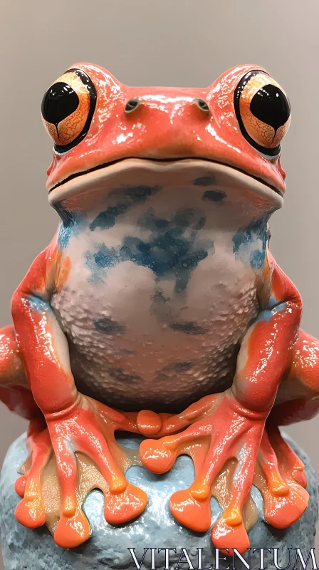 Vivid Frog Portrait AI Image