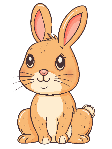 Adorable Bunny Illustration for Apparel POD Design