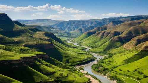 Breathtaking Valley with Majestic River - African Influence