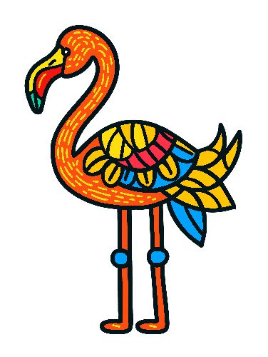 Colorful Flamingo T-Shirt Design Illustration POD Design