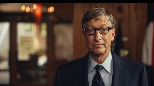 Bill Gates Portrait in Elegant Room