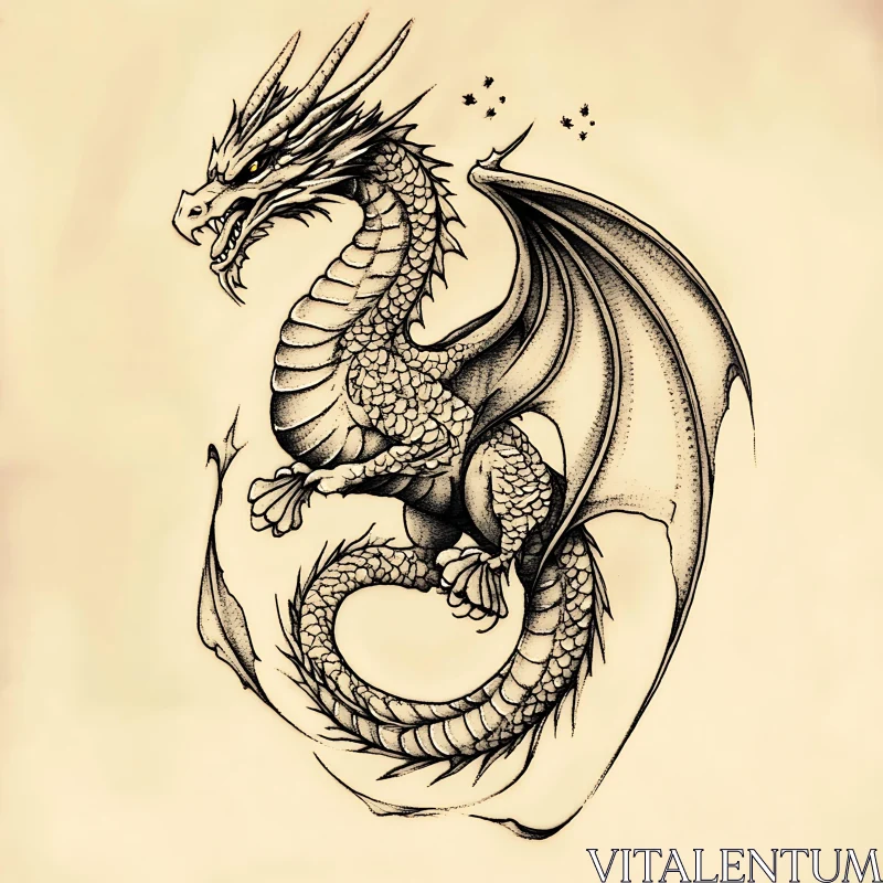 Detailed Dragon Artwork AI Image