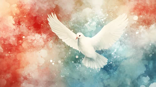Soaring Dove Watercolor Illustration