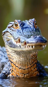 Alligator Partially Submerged in Water