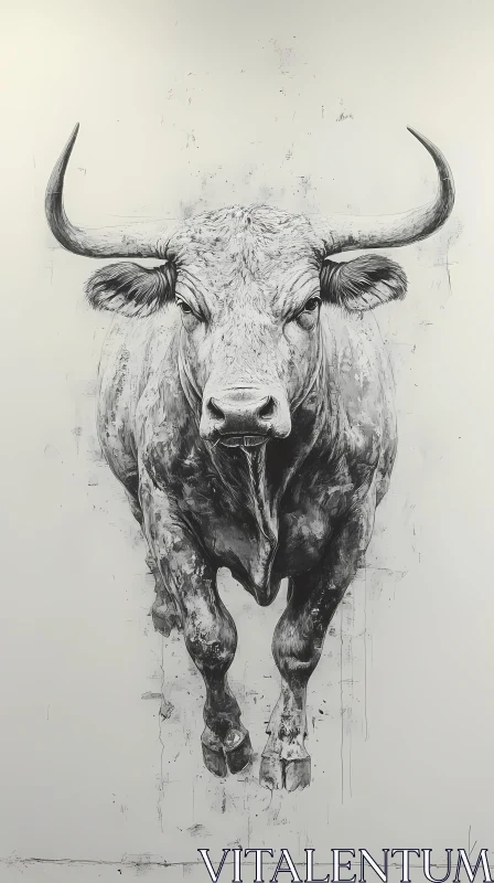 Dynamic Bull Artwork AI Image