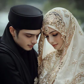 Serene Muslim Couple in Traditional Attire