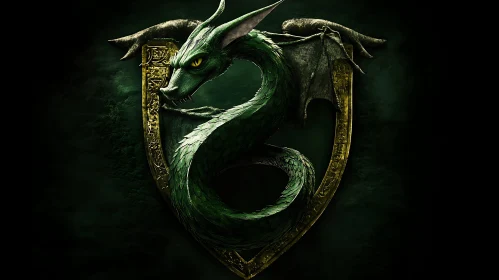 Serpentine Dragon Crest Art