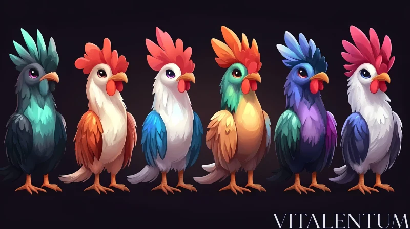 Vivid Feathered Bird Collection AI Image