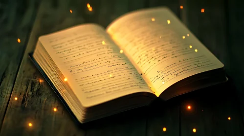 Open Book with Glowing Light