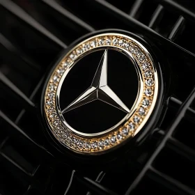 Exquisite Mercedes-Benz Emblem with Diamonds