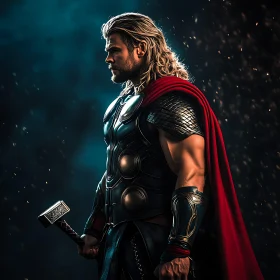 Armored Hero with Mythical Hammer