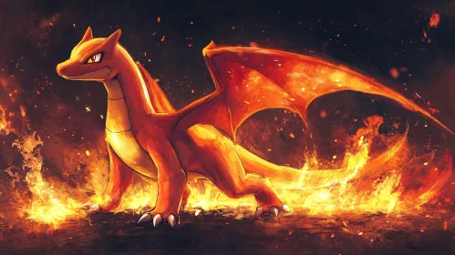 Intense Fire Dragon Illustration