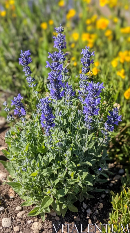 Striking Purple Lavender Flowers AI Image