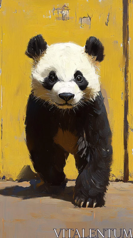 AI ART Textured Panda Bear Art