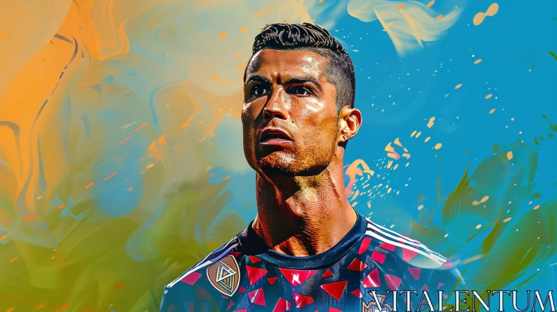 Artistic Portrait of Cristiano Ronaldo AI Image