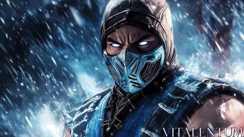 AI ART Icy Warrior: Sub-Zero in Action