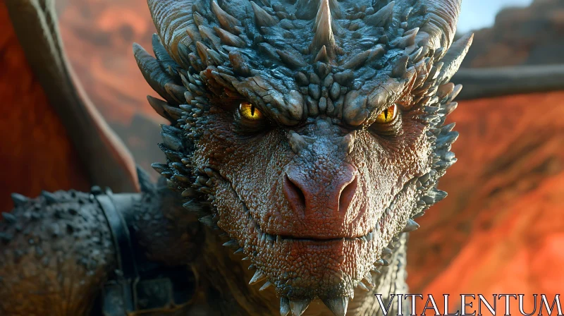 Detailed Dragon Face Close-Up AI Image